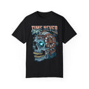 Time Never Stops T-Shirt - Skull Design Front